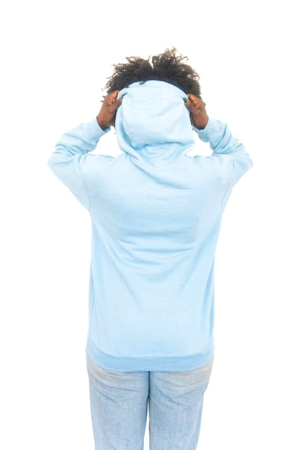 Hooded Sweatshirt in Powder Blue | 100% Cotton Fleece Lined