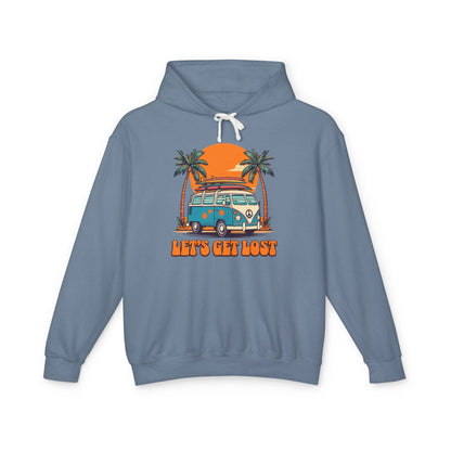 Let's Get Lost Unisex Lightweight Hoodie - Travel Adventure Sweatshirt
