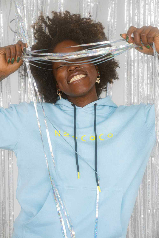 Hooded Sweatshirt in Powder Blue | 100% Cotton Fleece Lined