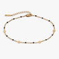 Black Enameled Chain Coin Station Anklet