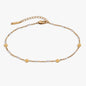 White Enameled Chain Coin Station Anklet